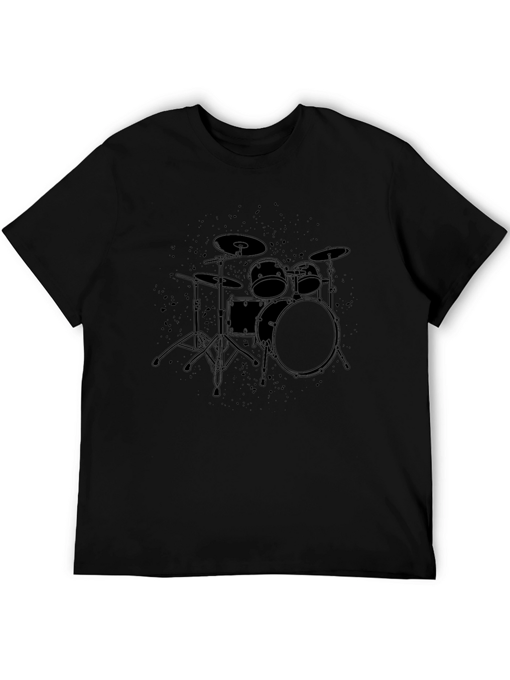 Drum Kit Graphic Tee - Musicians Black Cotton T-Shirt