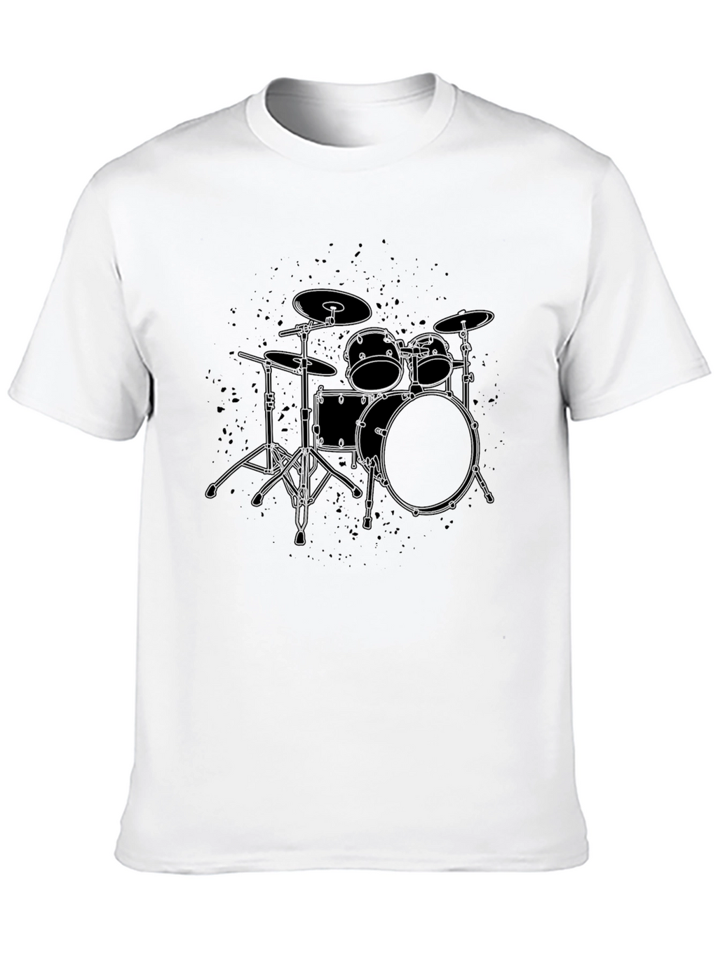 Drum Kit Graphic Tee - Musicians Black Cotton T-Shirt