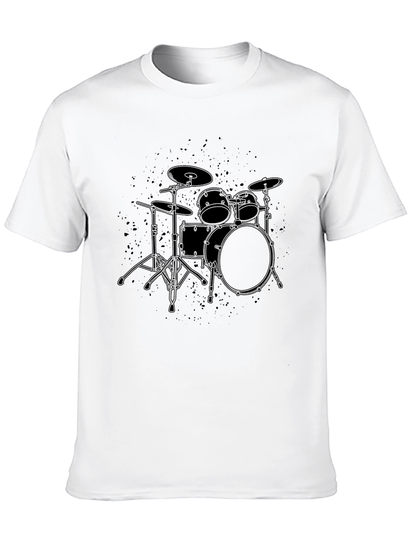 Drum Kit Graphic Tee - Musicians Black Cotton T-Shirt