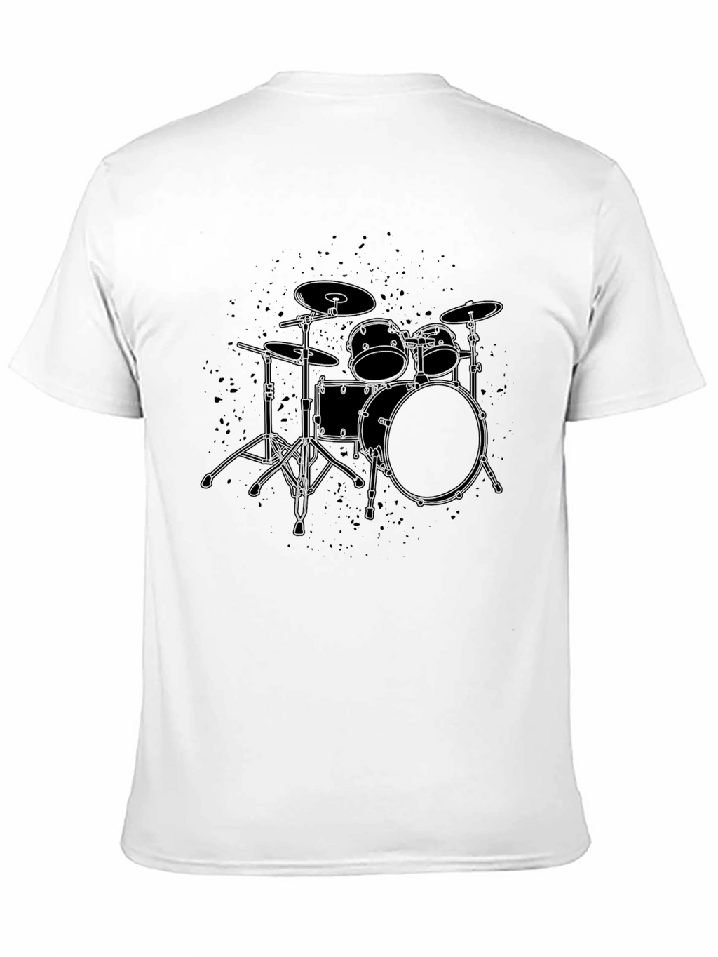Drum Kit Graphic Tee - Musicians Black Cotton T-Shirt