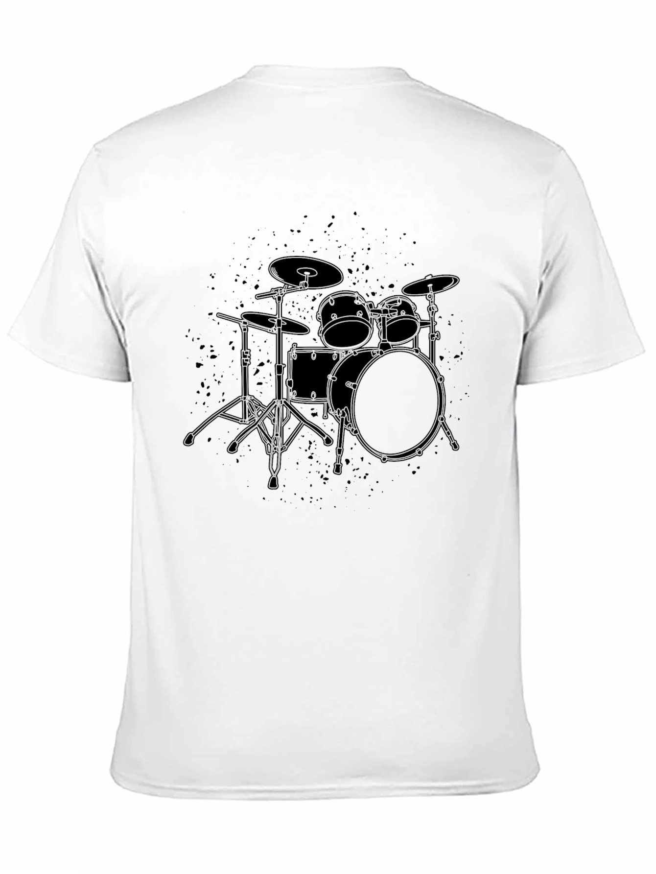 Drum Kit Graphic Tee - Musicians Black Cotton T-Shirt