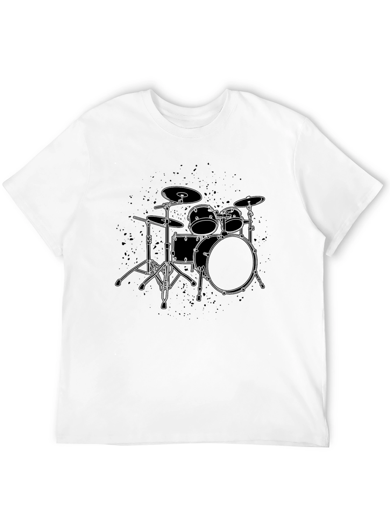 Drum Kit Graphic Tee - Musicians Black Cotton T-Shirt