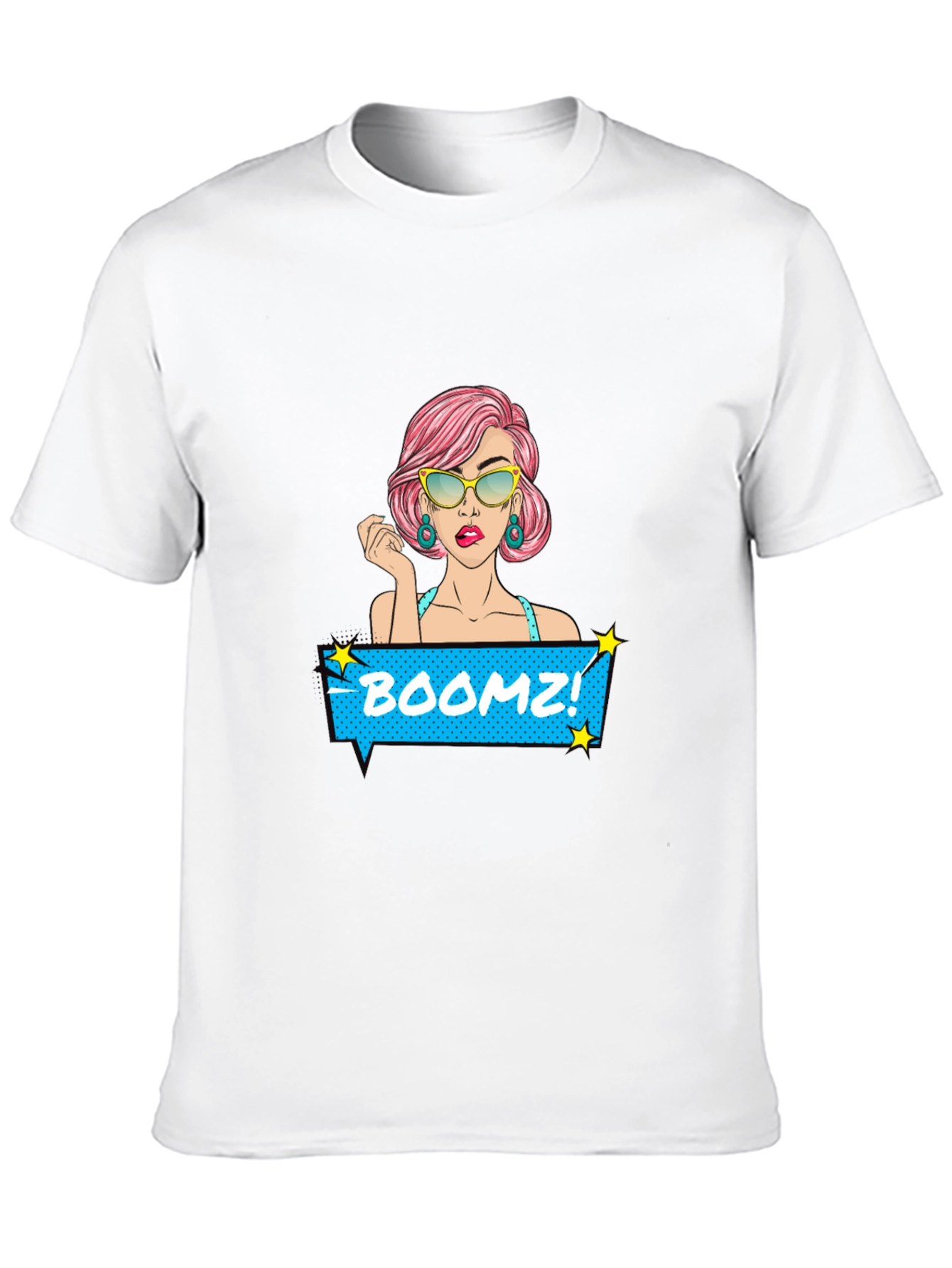 Boomz! Comic Style Graphic Tee - Black Cotton T-Shirt