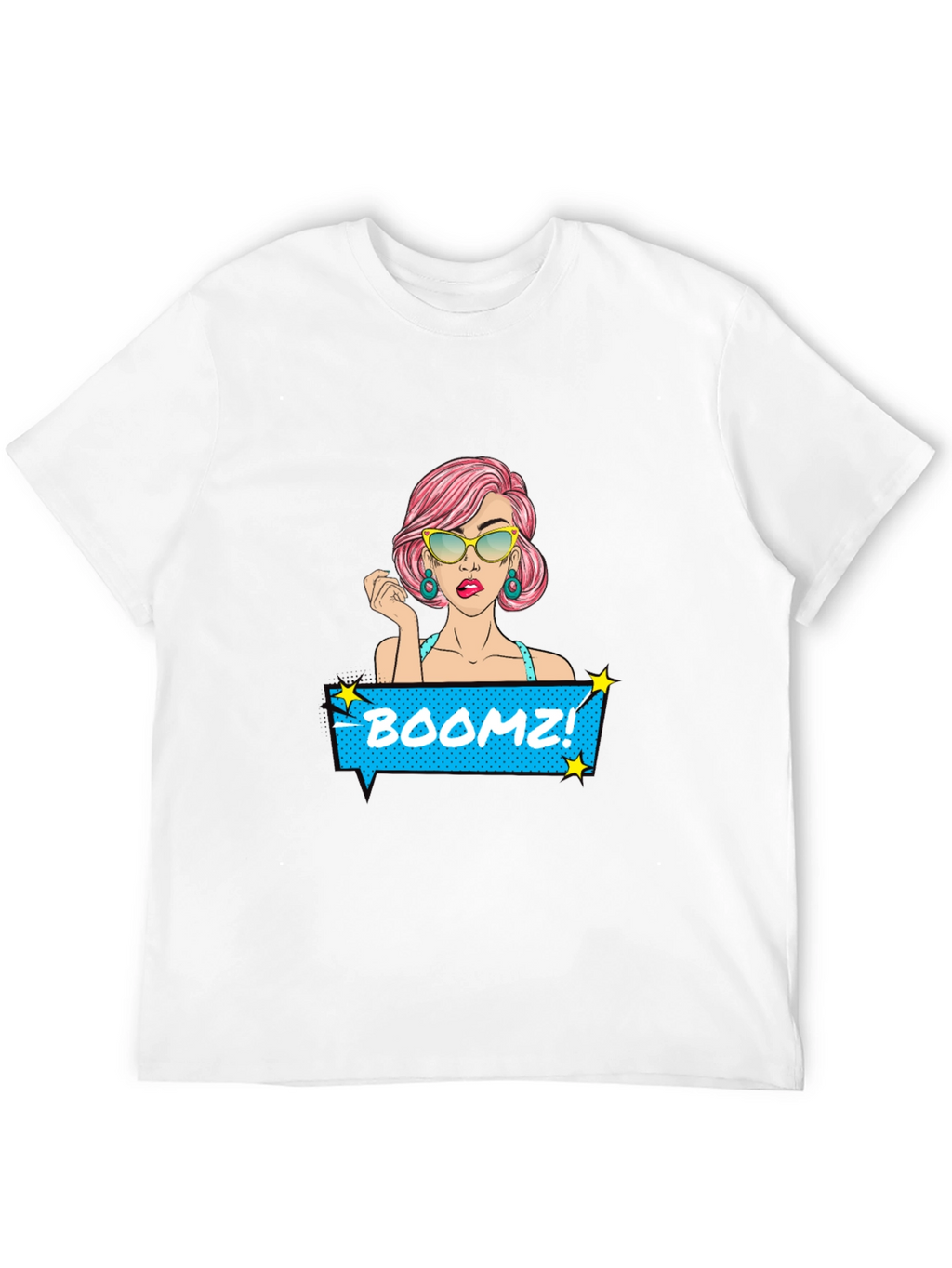 Boomz! Comic Style Graphic Tee - Black Cotton T-Shirt