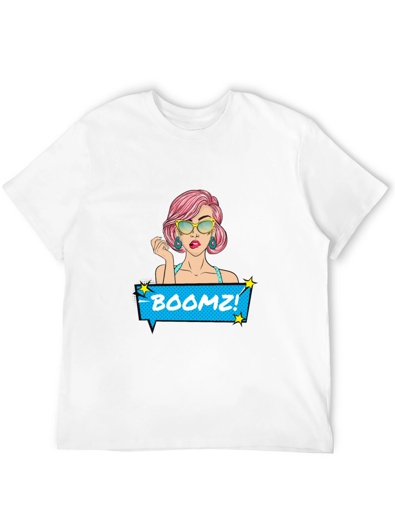 Boomz! Comic Style Graphic Tee - Black Cotton T-Shirt