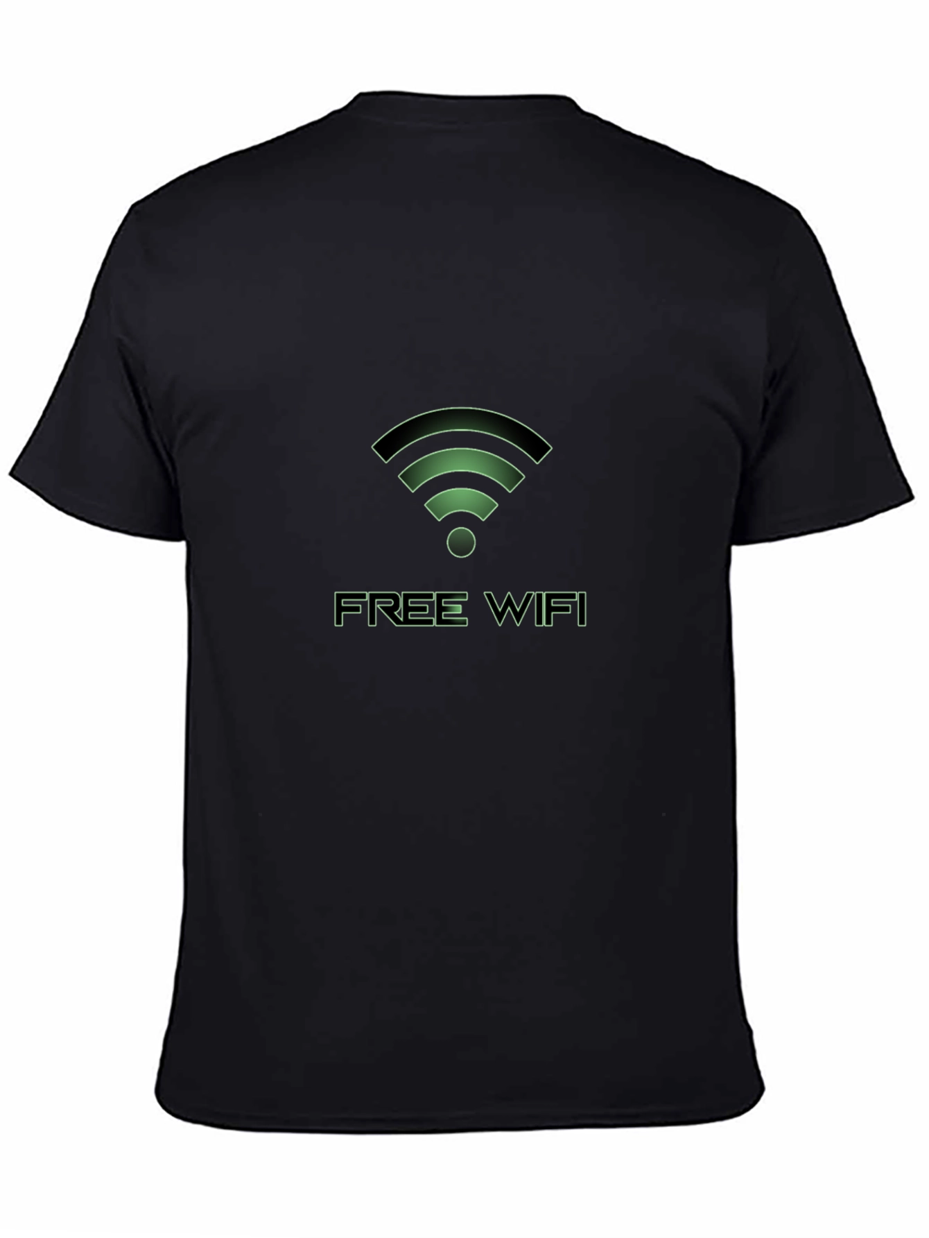 Free WiFi Graphic T-Shirt - Black Crew Neck Tee