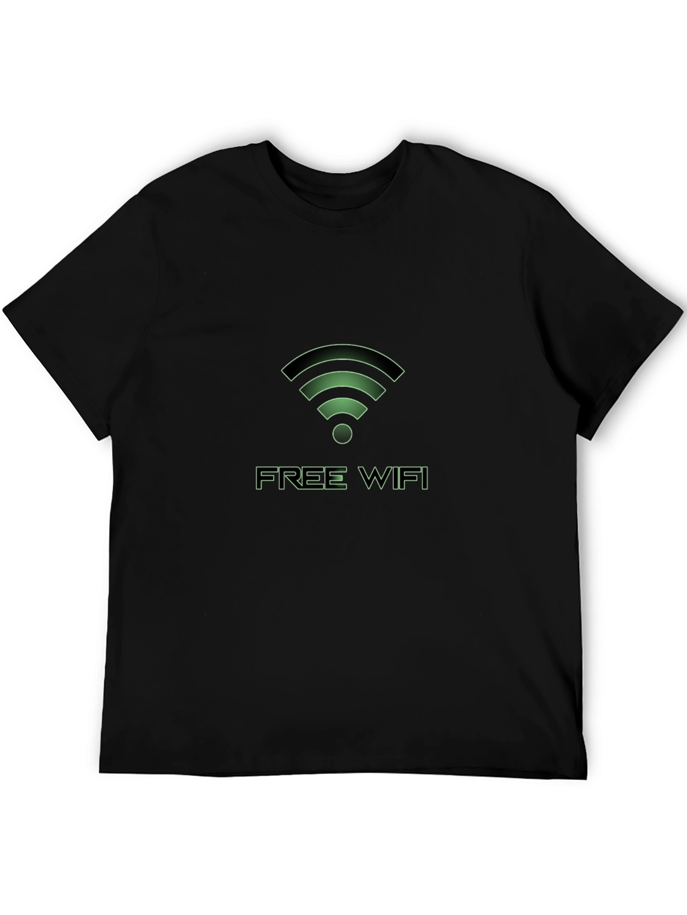 Free WiFi Graphic T-Shirt - Black Crew Neck Tee