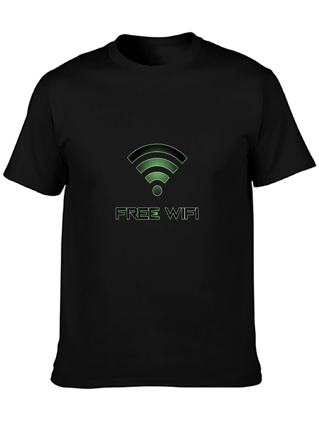 Free WiFi Graphic T-Shirt - Black Crew Neck Tee