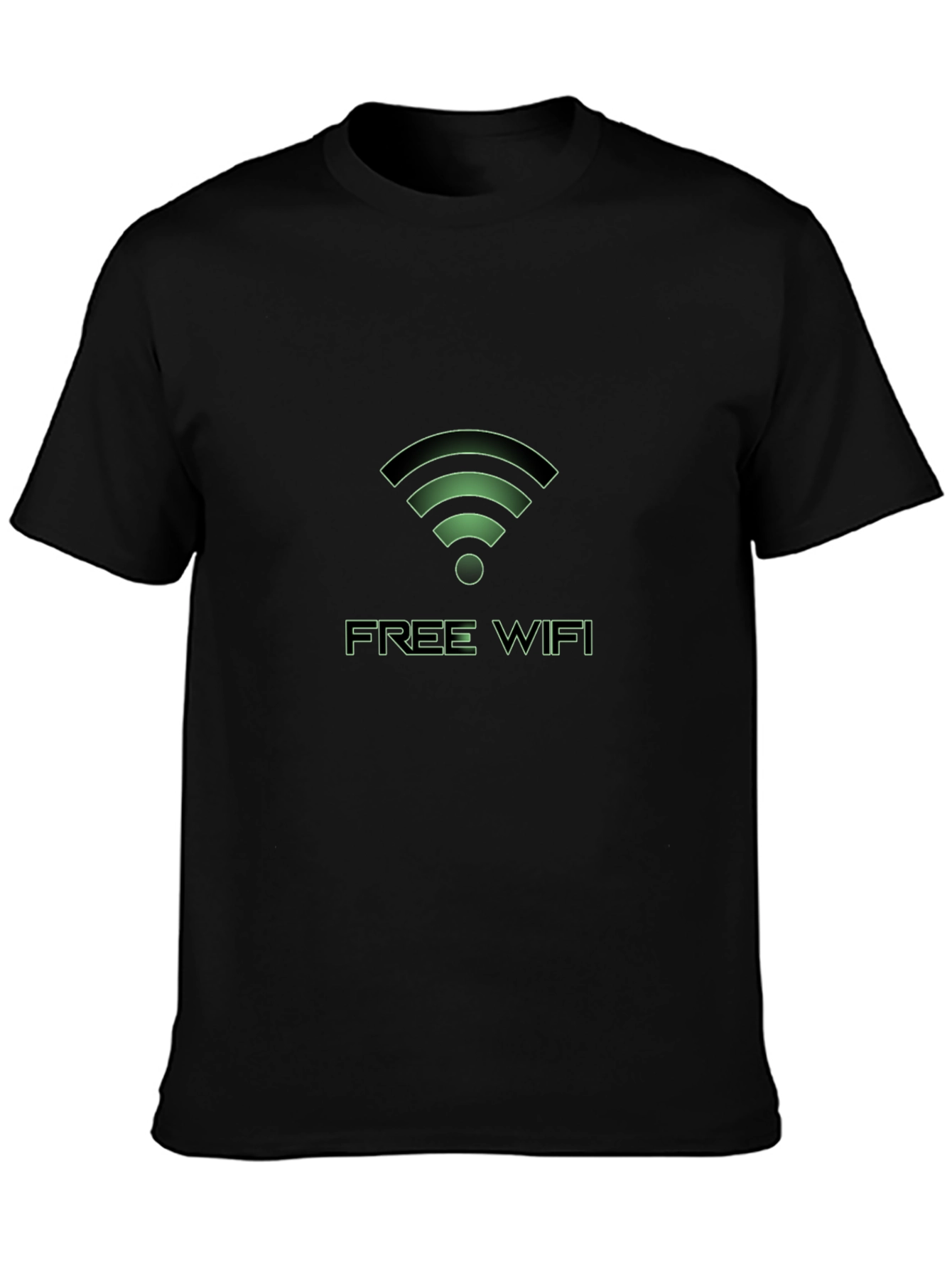 Free WiFi Graphic T-Shirt - Black Crew Neck Tee