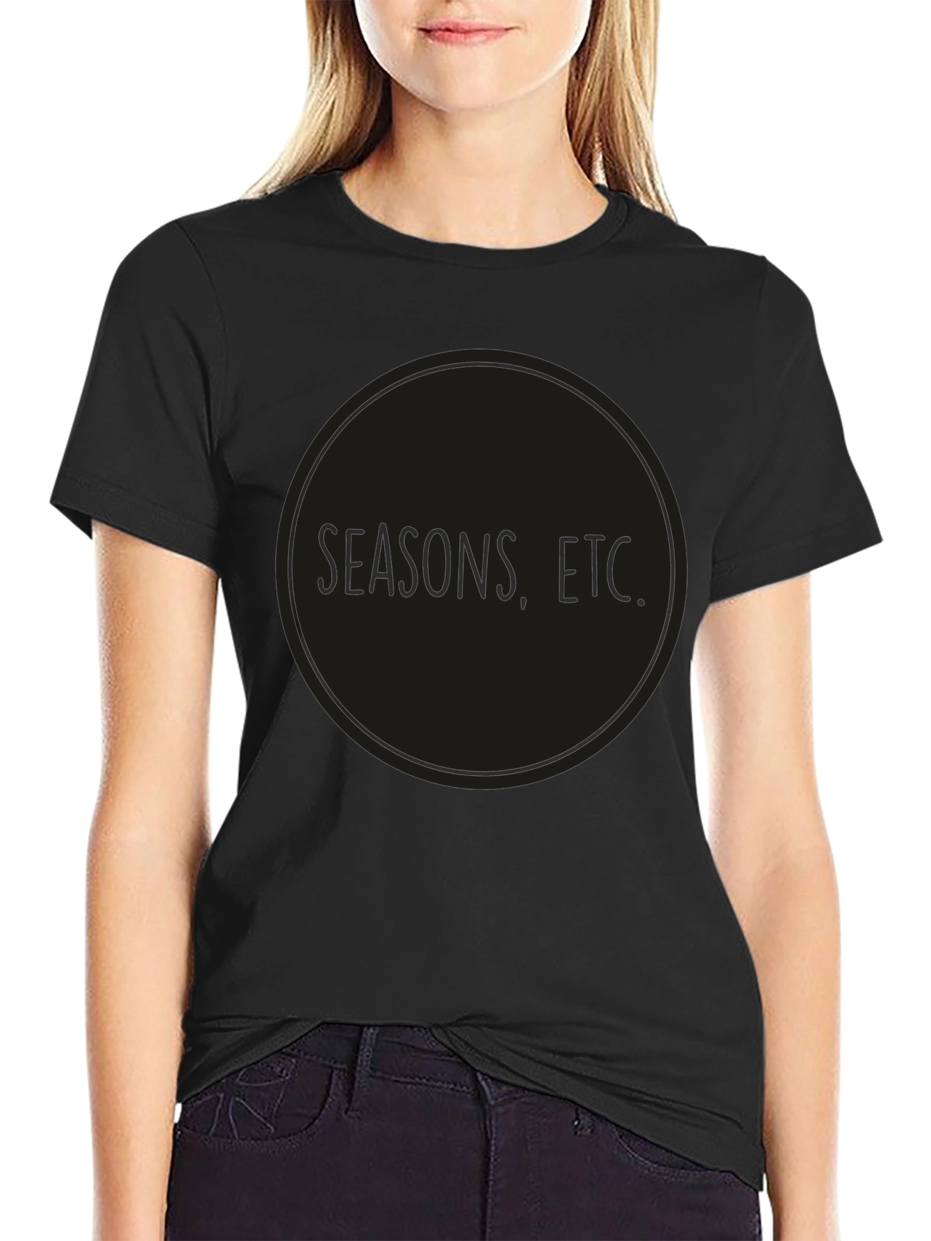 Seasons Etc. Black Graphic Tee - Minimalist Style
