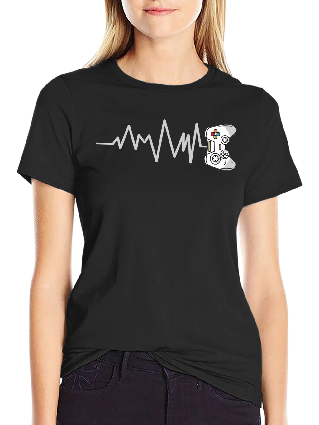 Gamer Heartbeat T-Shirt - Black Cotton Tee