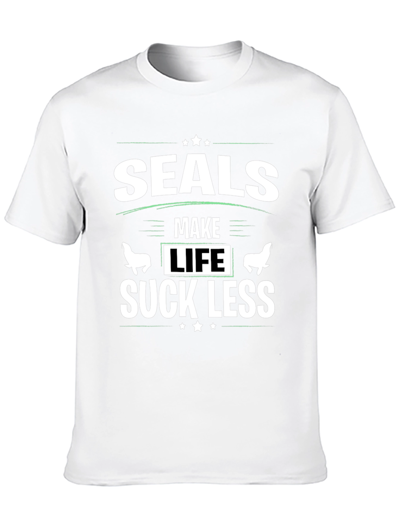 Seals Make Life Suck Less Black Graphic T-Shirt
