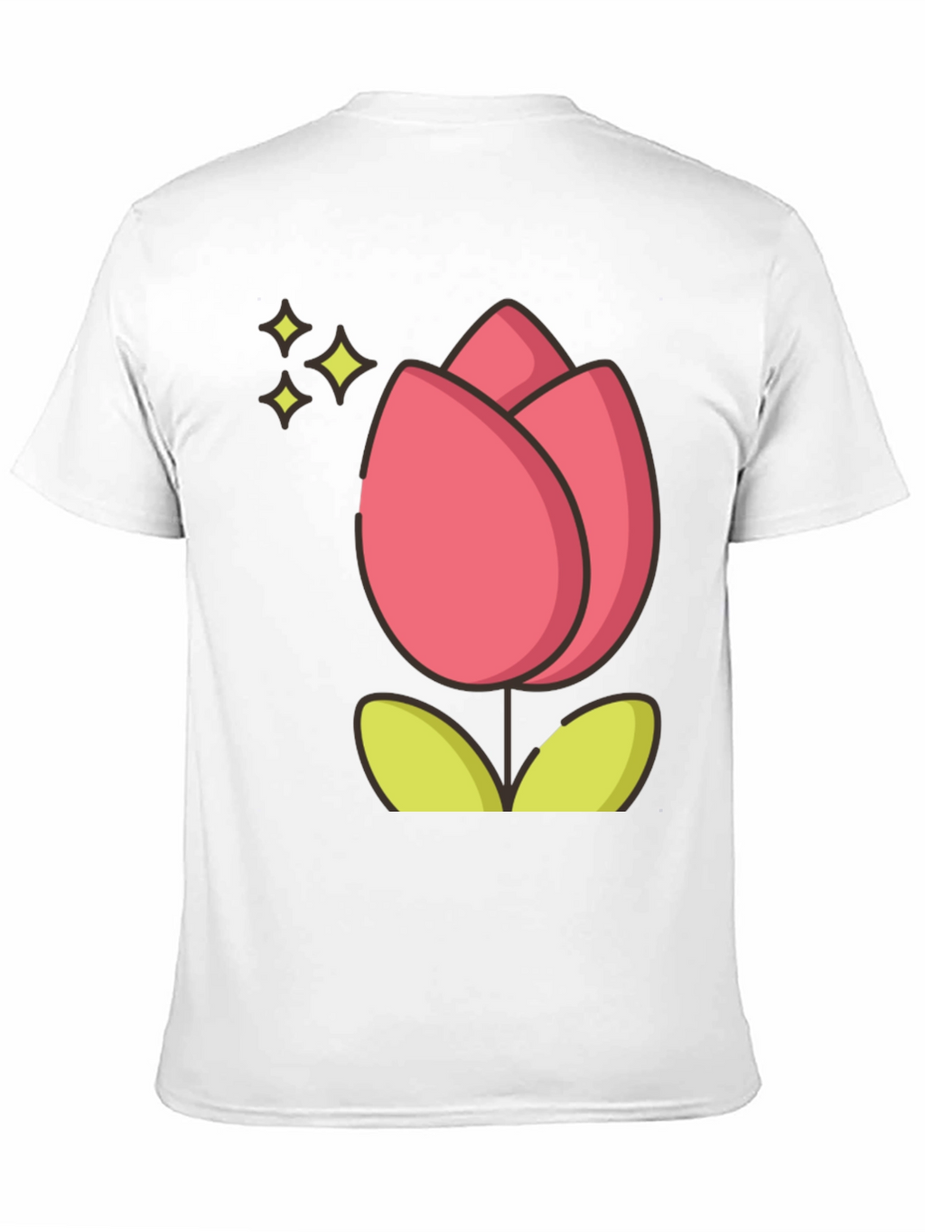 Tulip Graphic Tee - Black Cotton T-Shirt