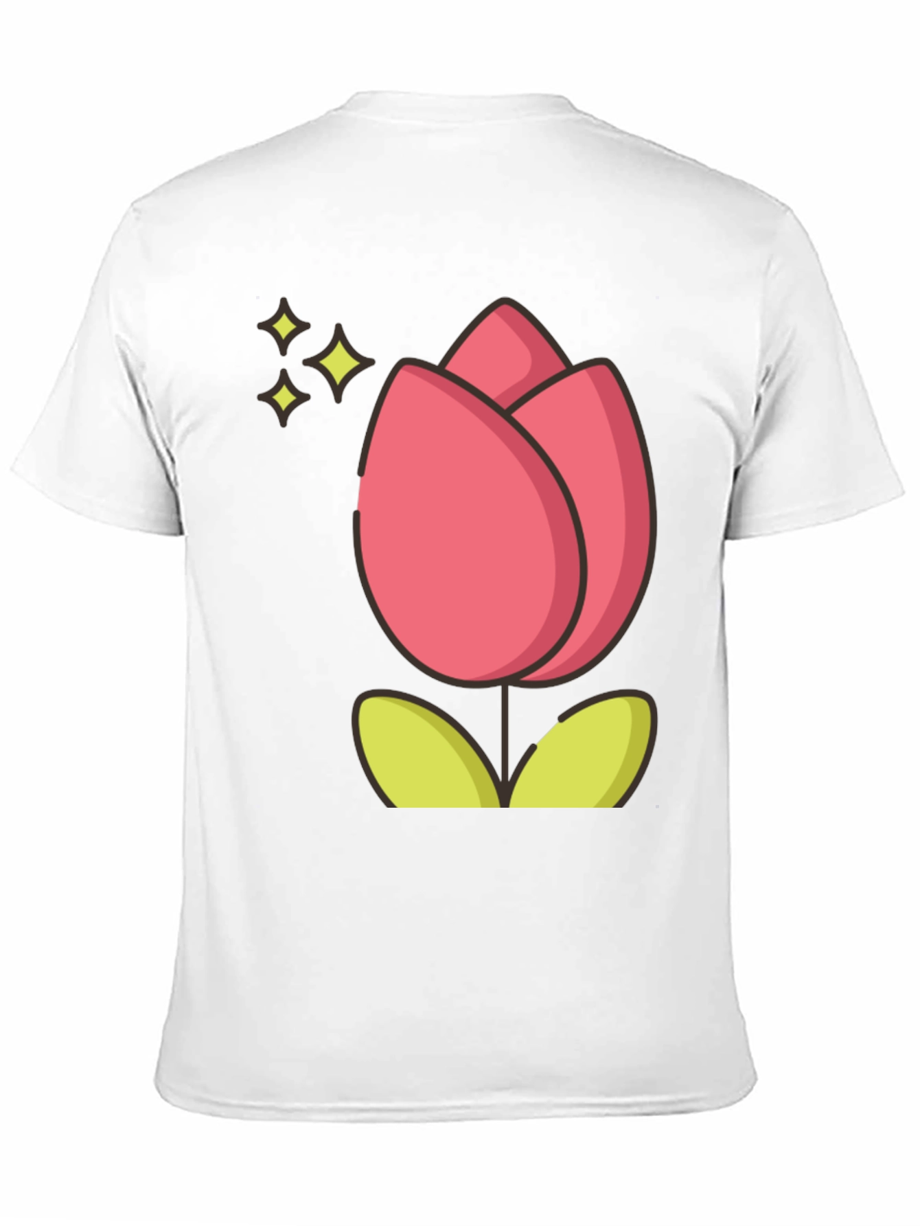 Tulip Graphic Tee - Black Cotton T-Shirt
