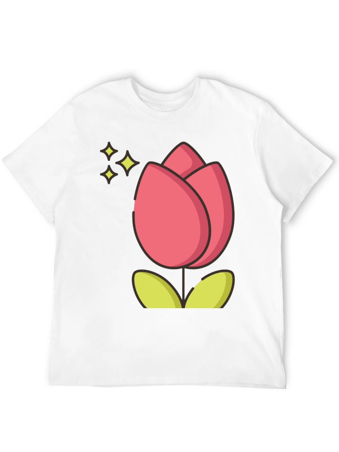 Tulip Graphic Tee - Black Cotton T-Shirt