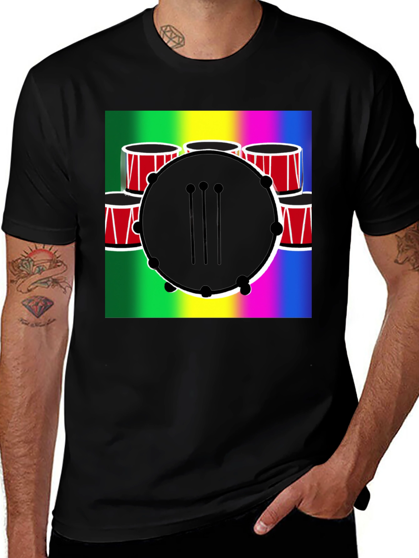 Musical Drum Graphic T-Shirt