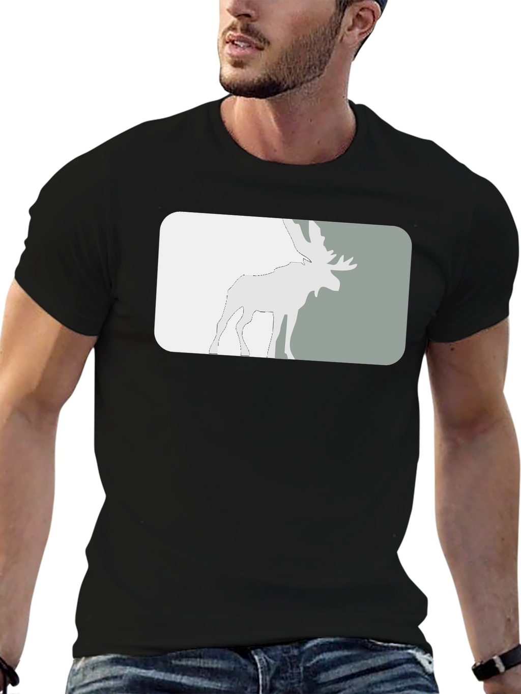 Moose Graphic Tee - Stylish Black T-Shirt