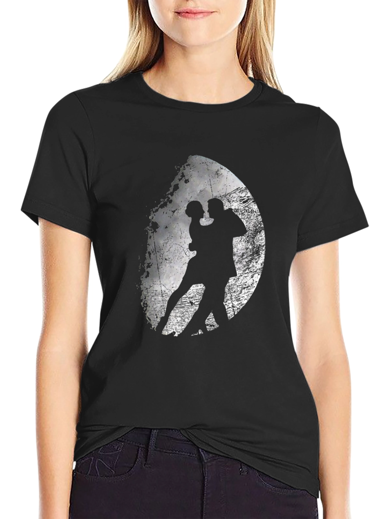 Tango Dance Graphic Tee - Black Cotton Blend