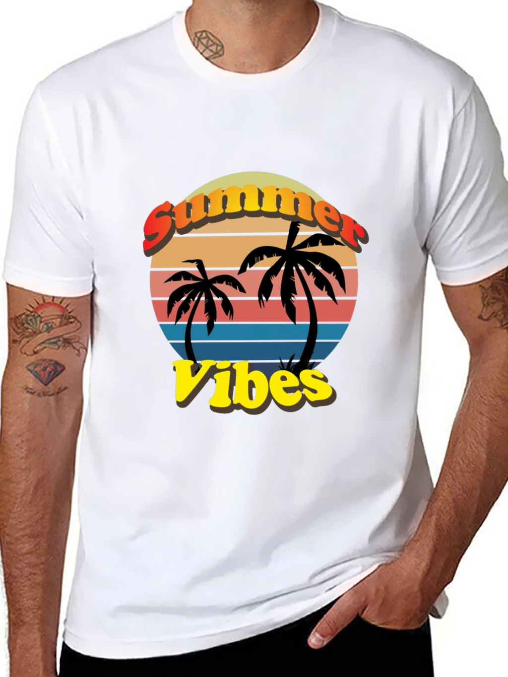 Summer Vibes T-Shirt - Palm Tree Graphic