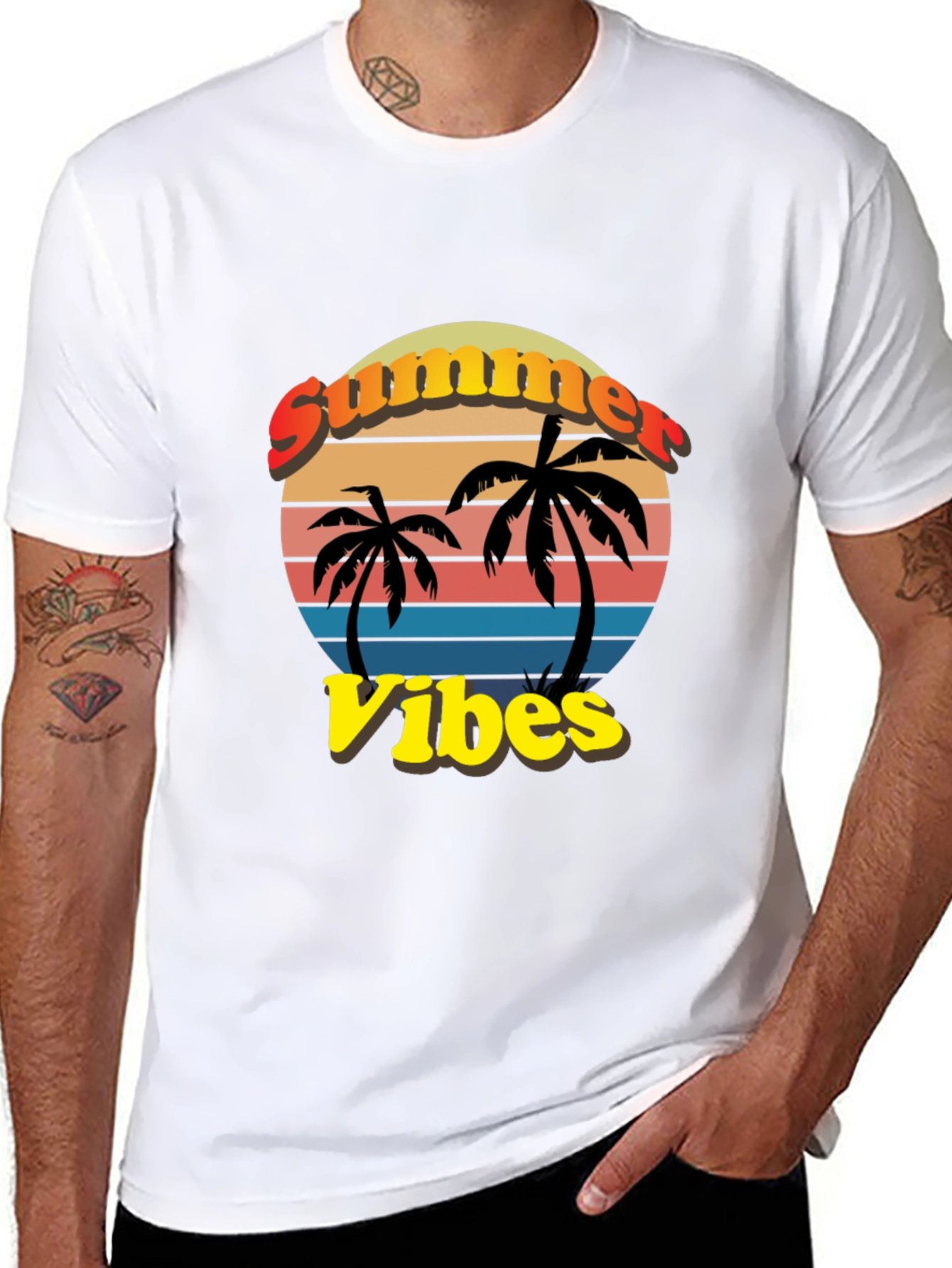 Summer Vibes T-Shirt - Palm Tree Graphic