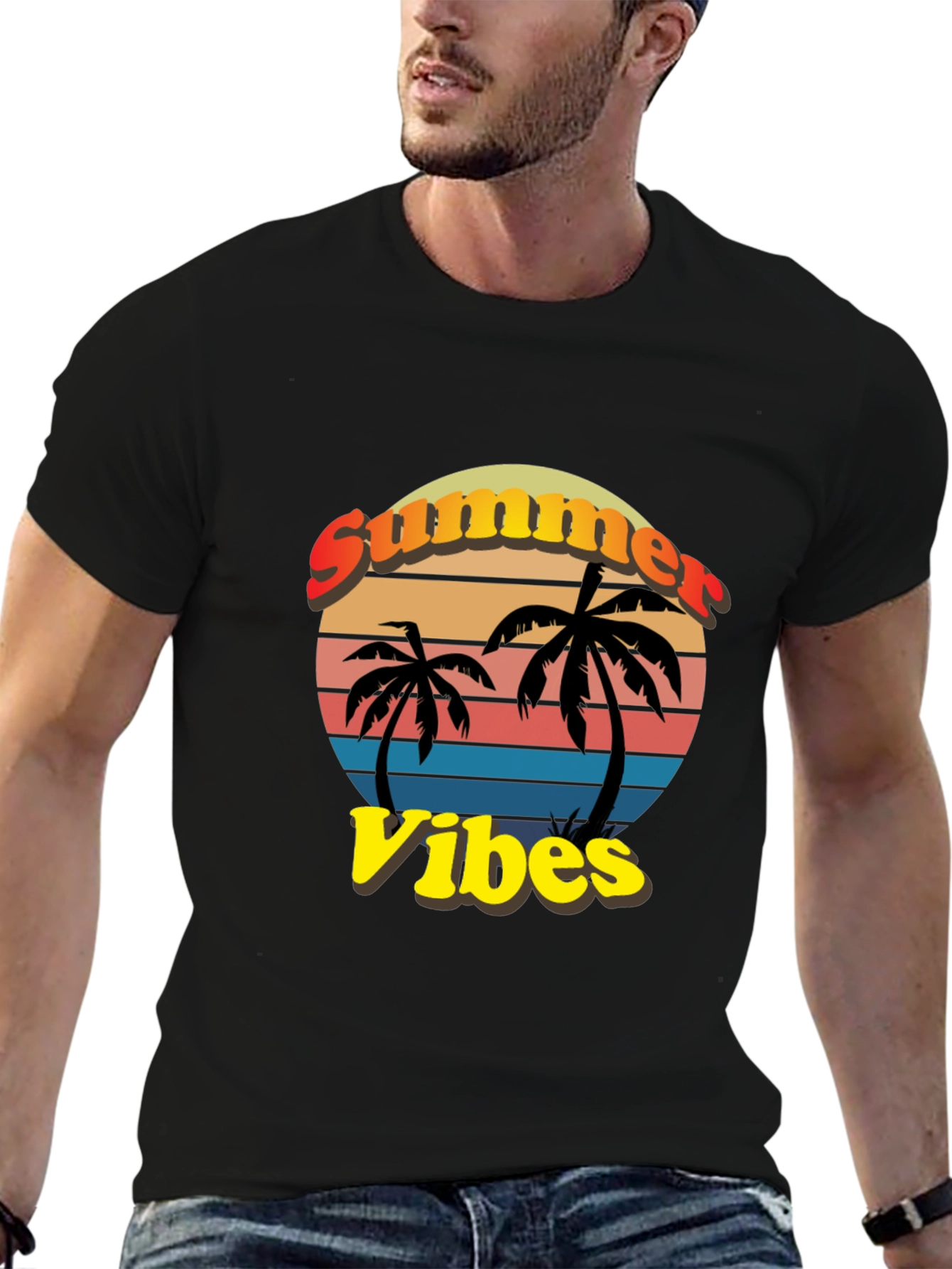Summer Vibes T-Shirt - Palm Tree Graphic