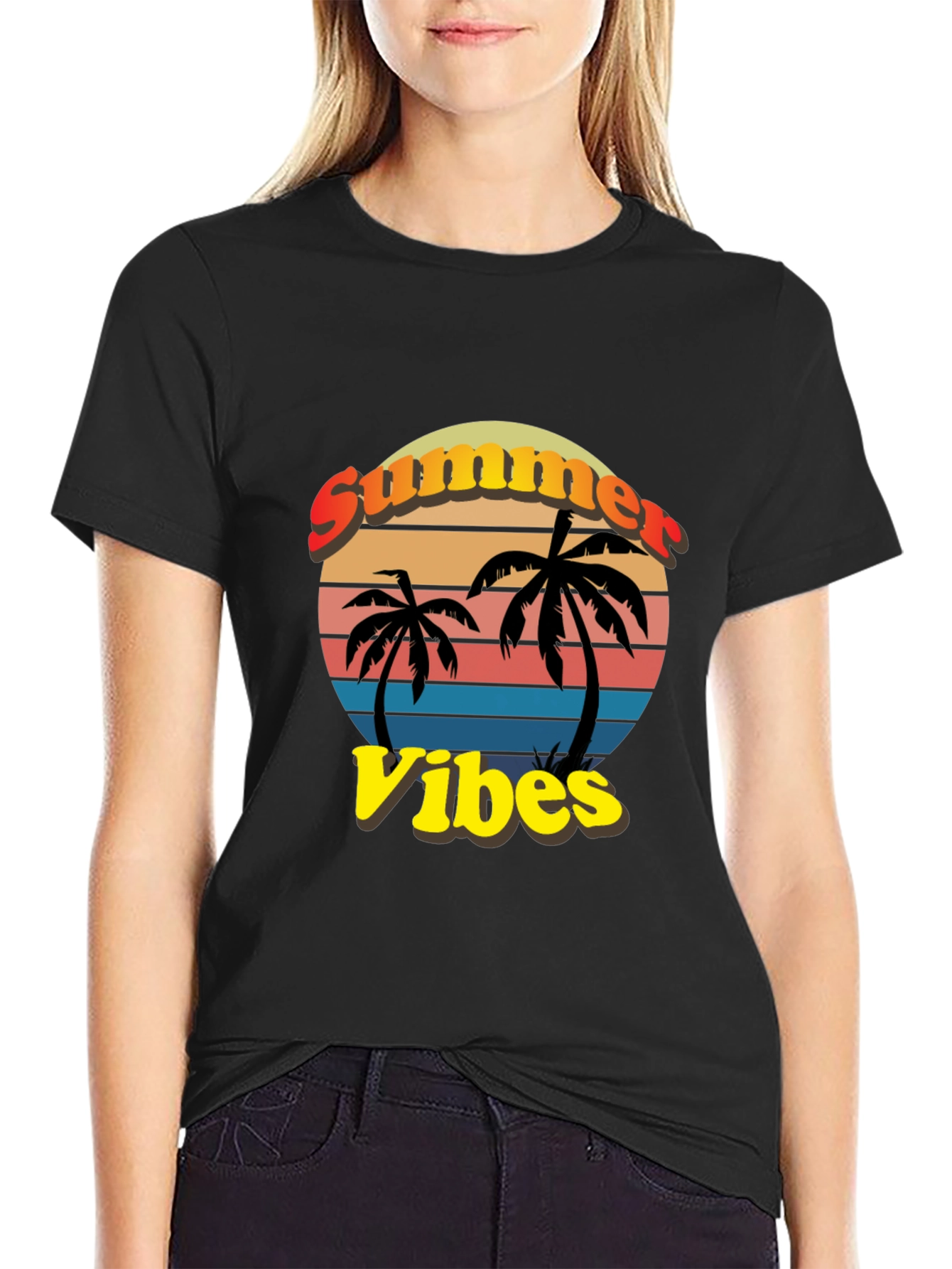 Summer Vibes T-Shirt - Palm Tree Graphic
