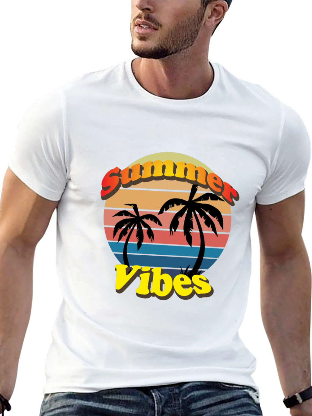 Summer Vibes T-Shirt - Palm Tree Graphic