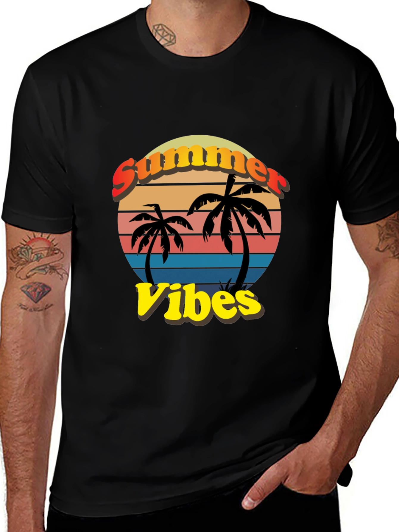 Summer Vibes T-Shirt - Palm Tree Graphic