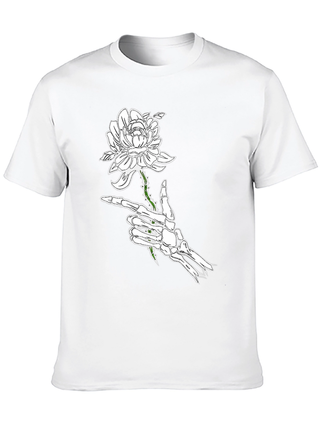Skeleton Hand Rose Black Graphic Tee
