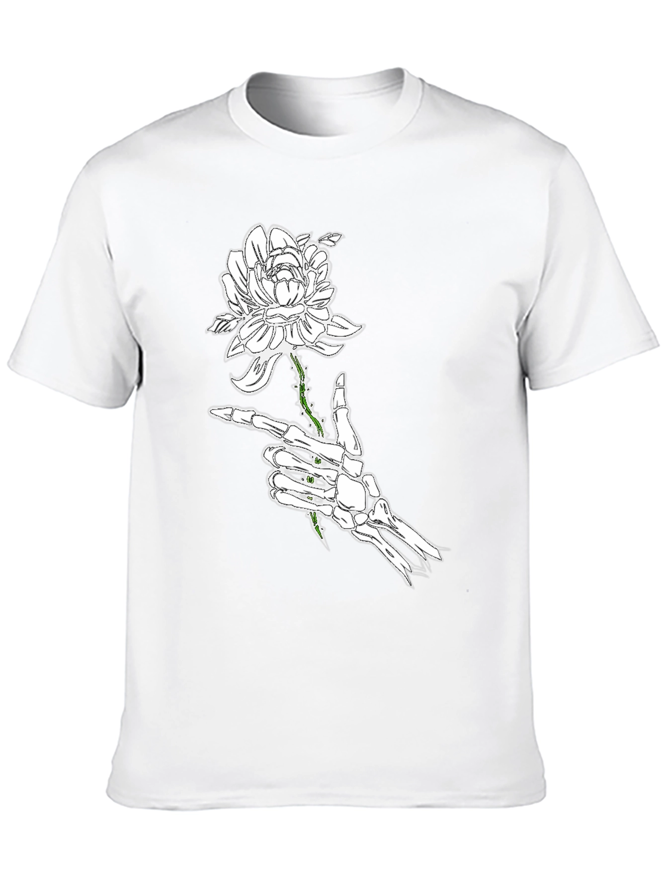 Skeleton Hand Rose Black Graphic Tee