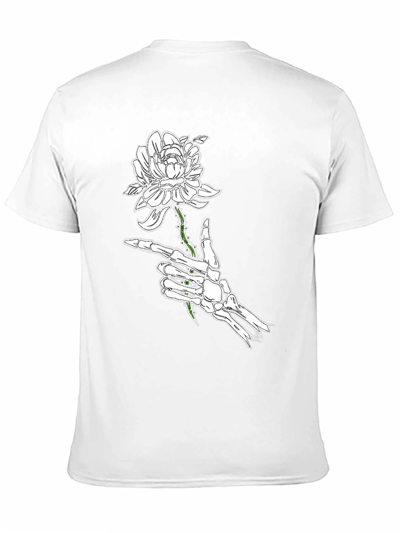 Skeleton Hand Rose Black Graphic Tee