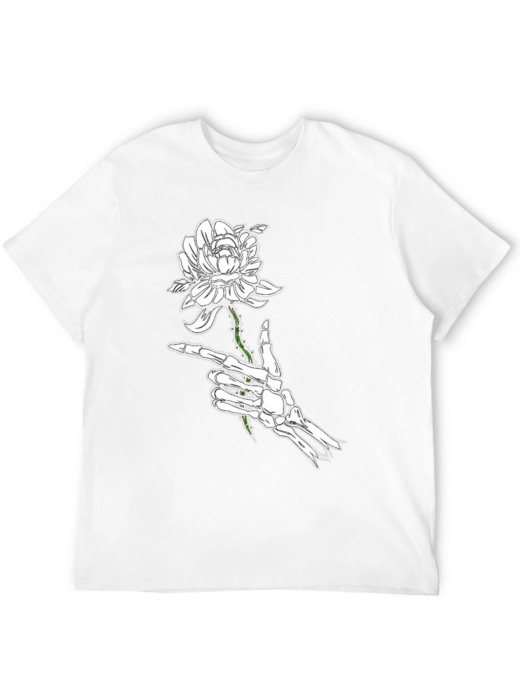 Skeleton Hand Rose Black Graphic Tee