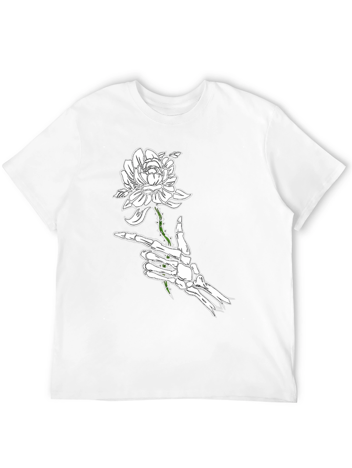Skeleton Hand Rose Black Graphic Tee