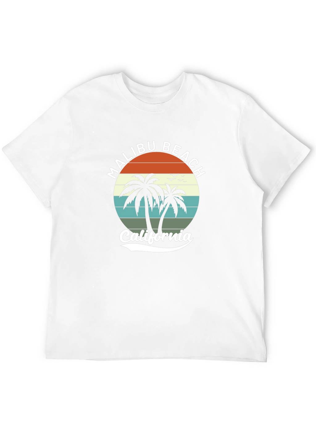 Malibu Beach California Black T-Shirt