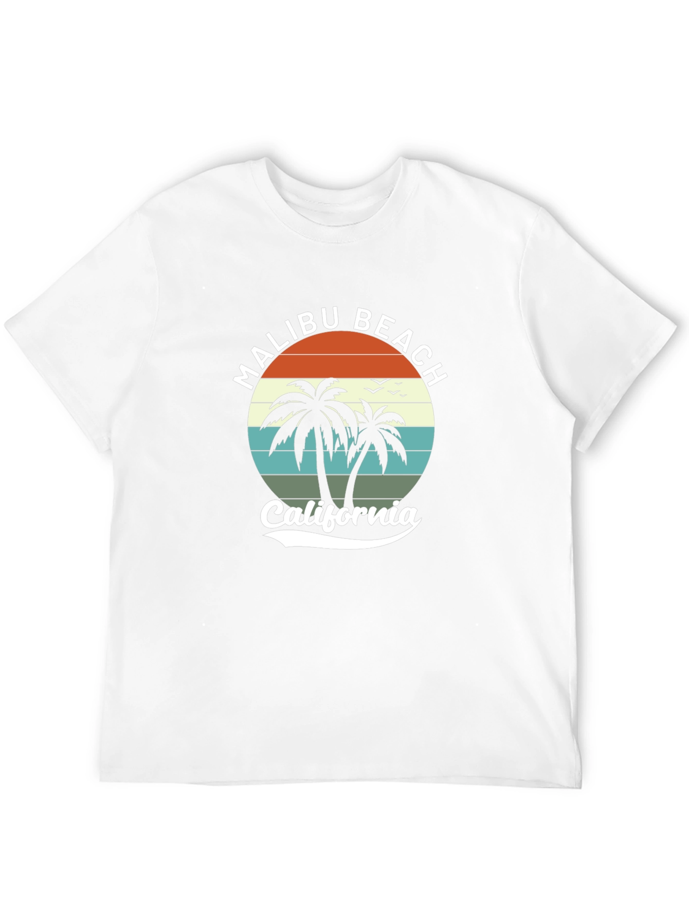 Malibu Beach California Black T-Shirt