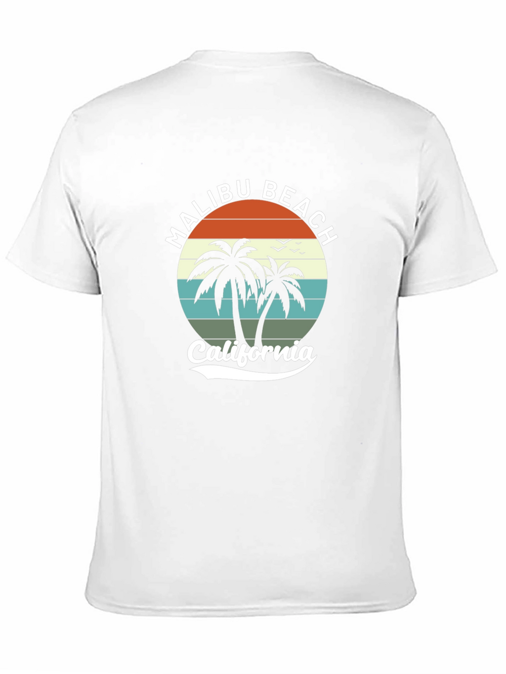 Malibu Beach California Black T-Shirt