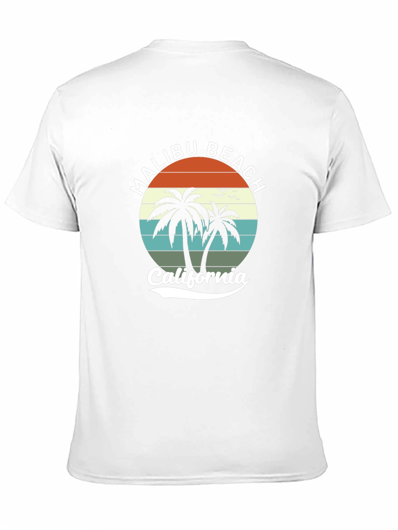 Malibu Beach California Black T-Shirt