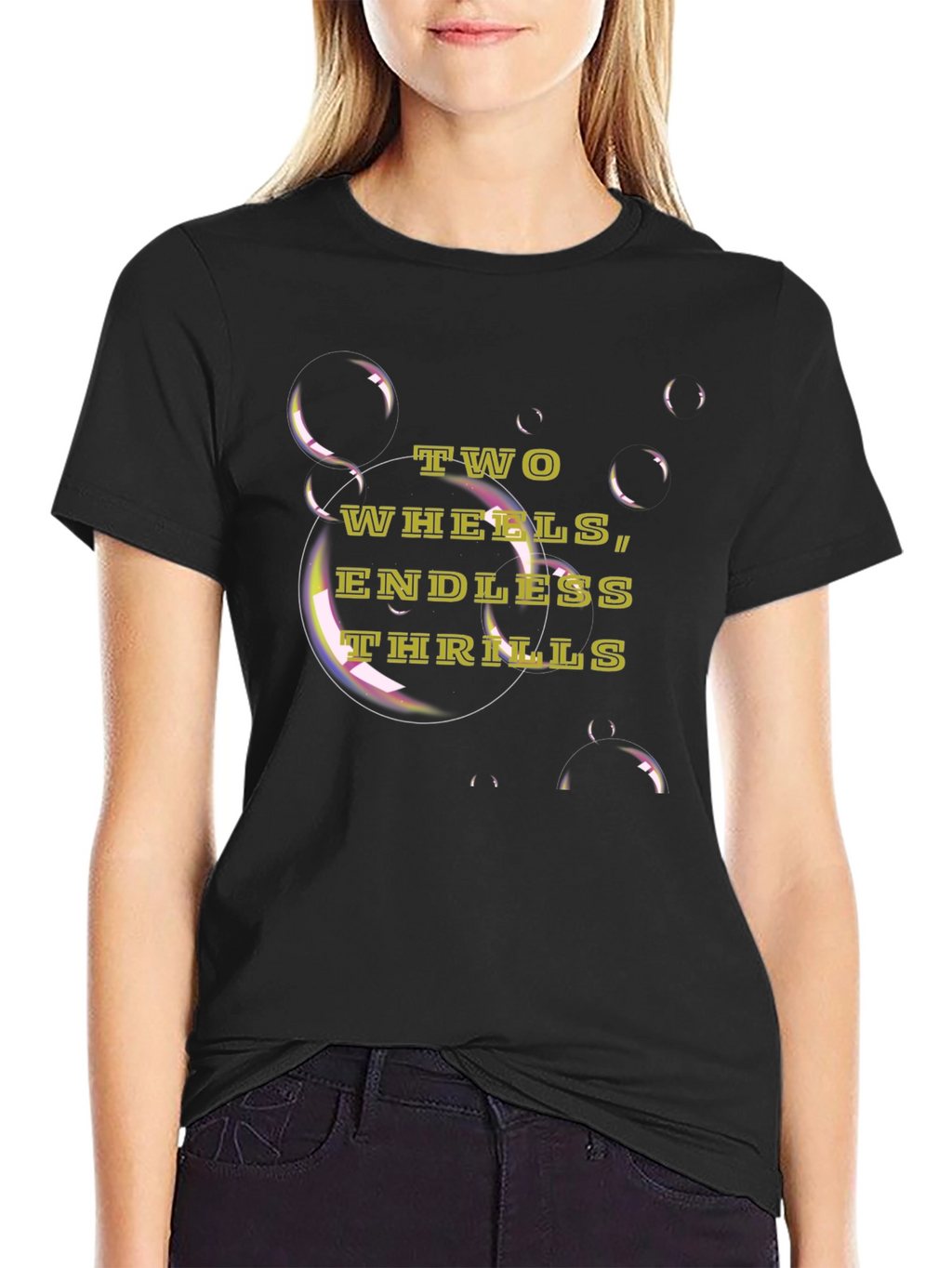 Two Wheels Endless Thrills Black T-Shirt