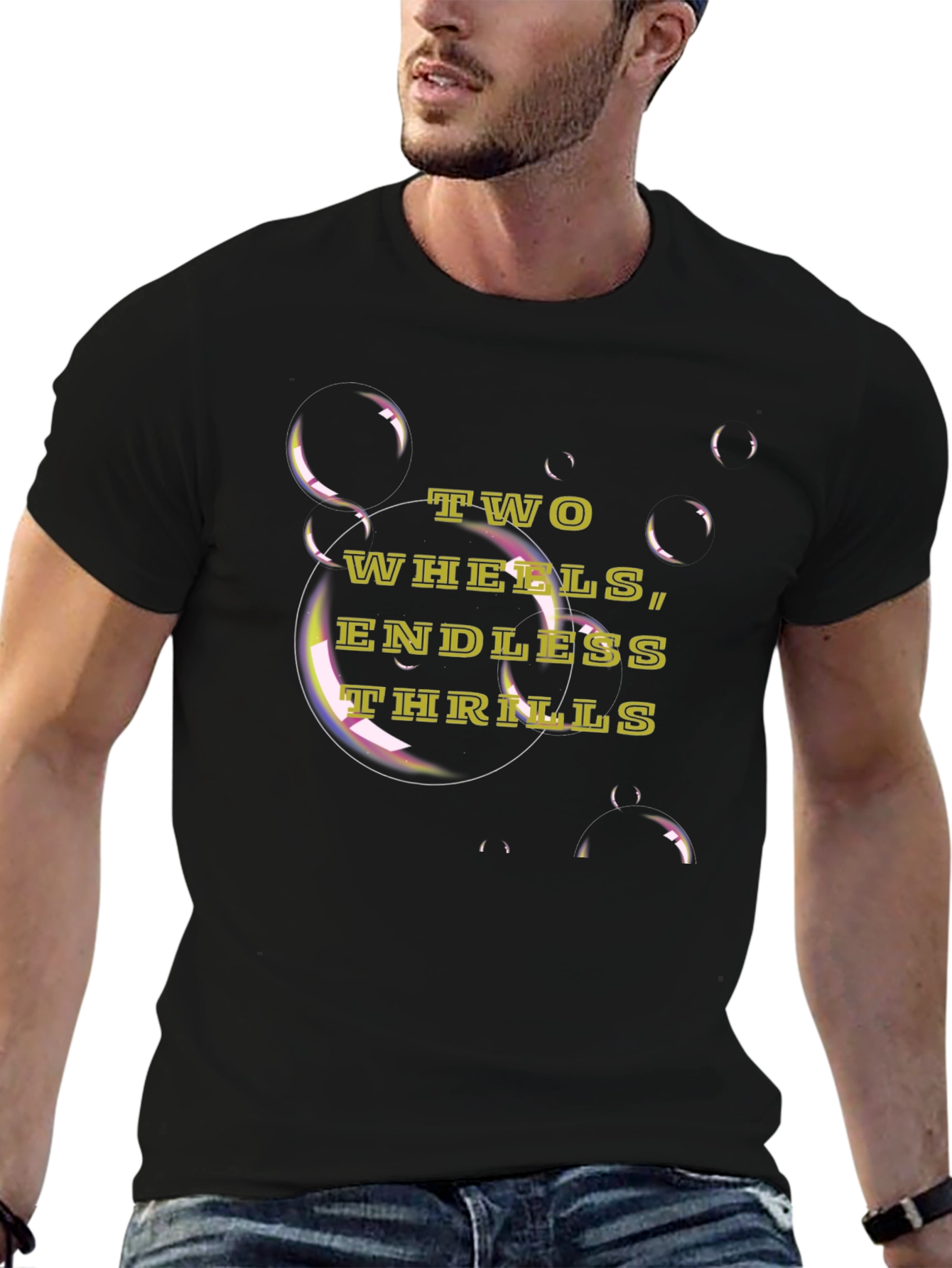 Two Wheels Endless Thrills Black T-Shirt