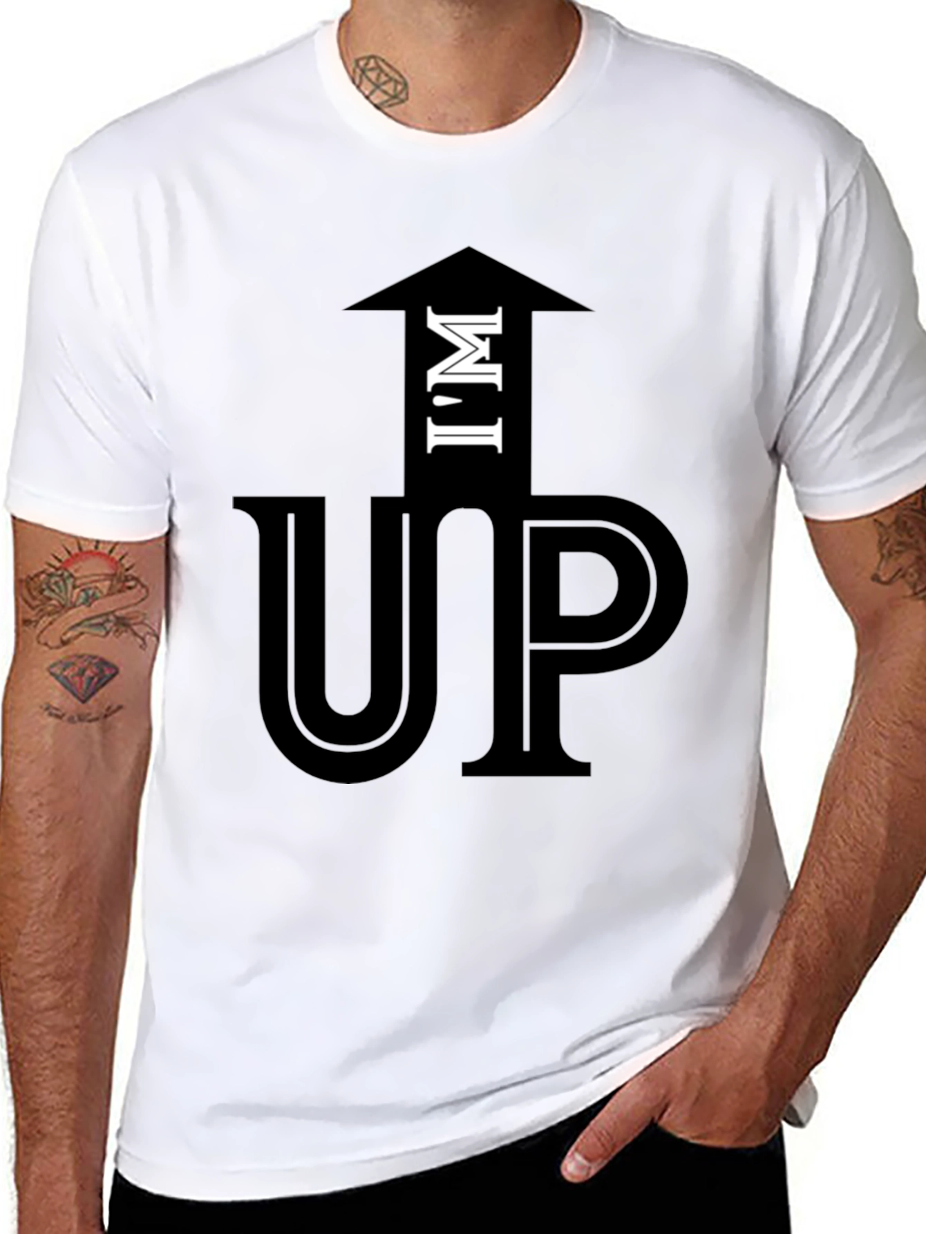 Im Up Funny Graphic T-Shirt Casual Cotton Tee