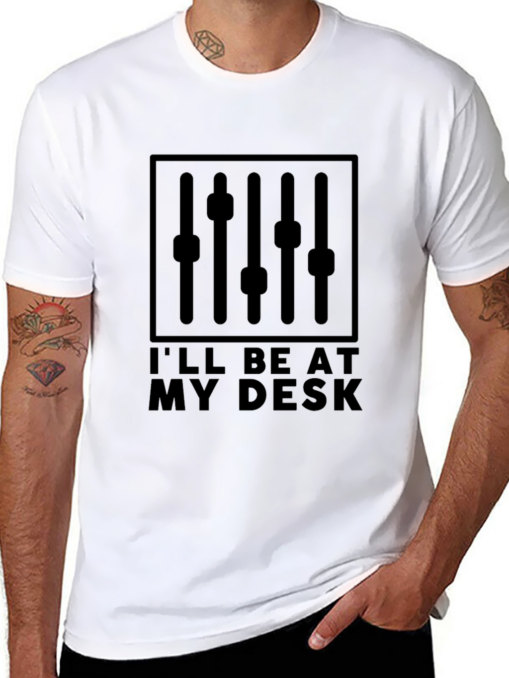 Ill Be At My Desk DJ Mixer Graphic T-Shirt