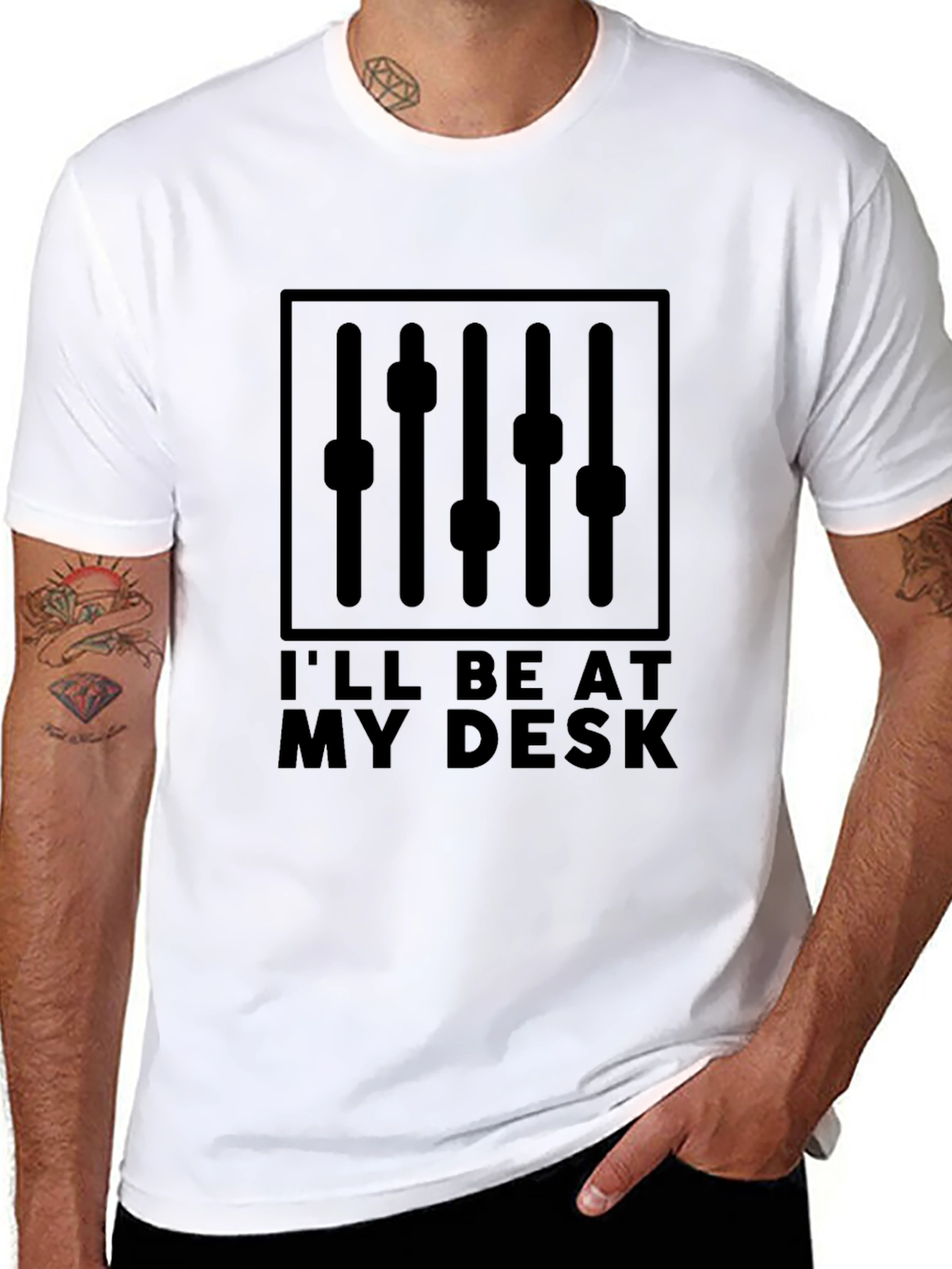 Ill Be At My Desk DJ Mixer Graphic T-Shirt