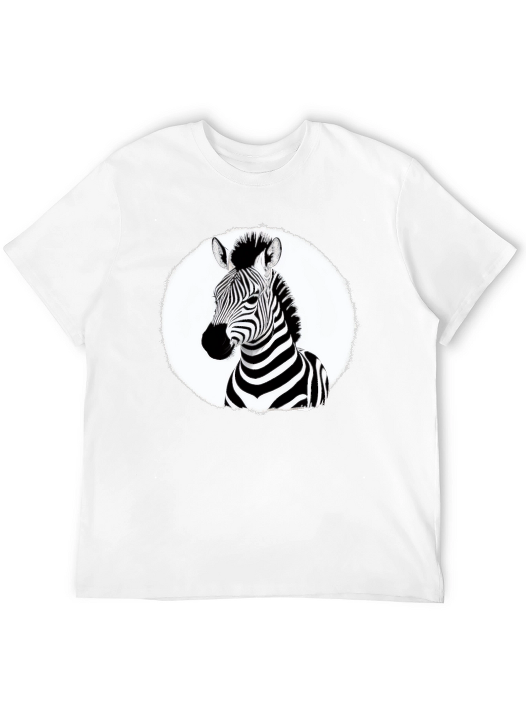 Zebra Graphic Tee - Black Crew Neck T-Shirt