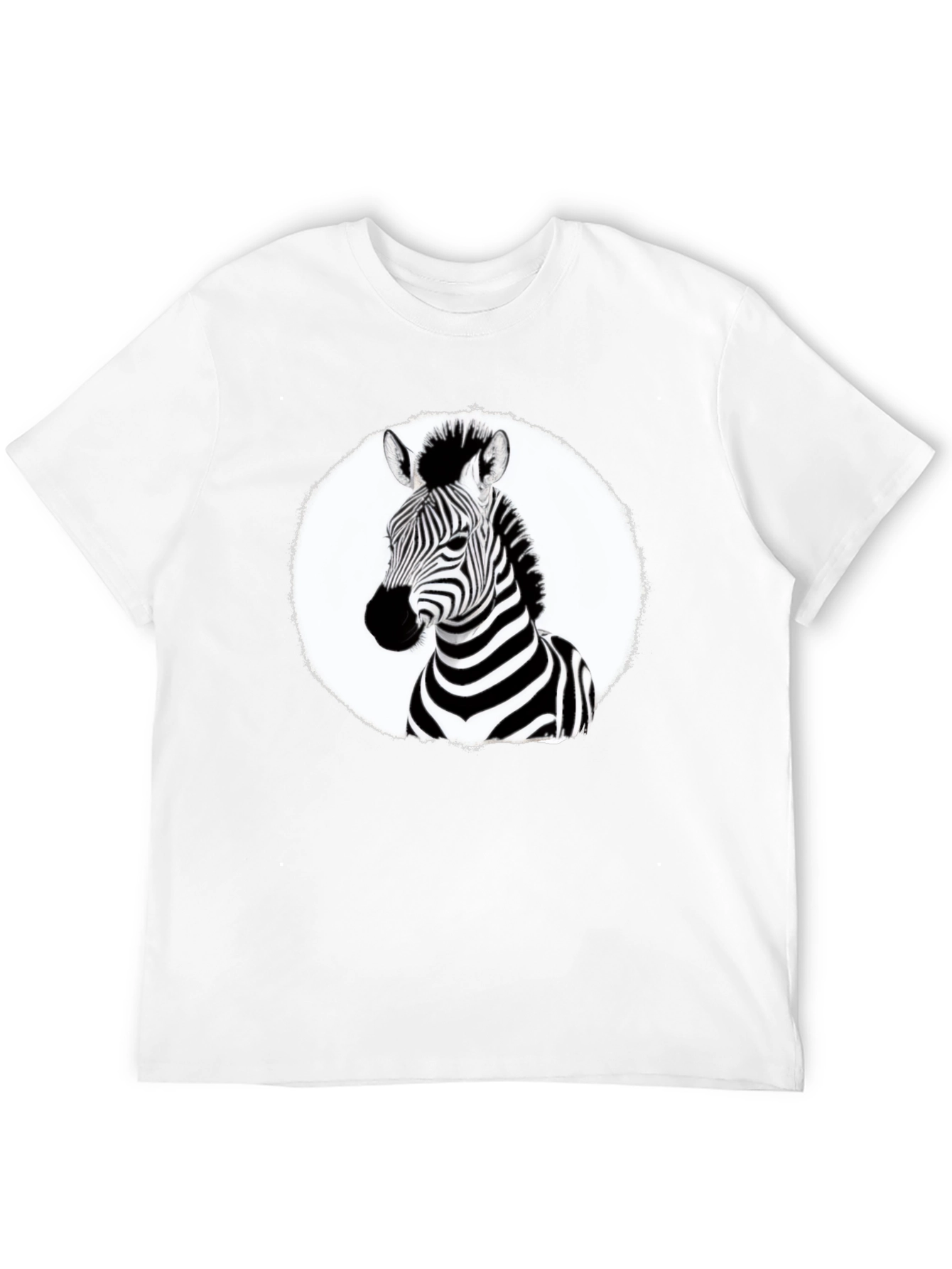 Zebra Graphic Tee - Black Crew Neck T-Shirt