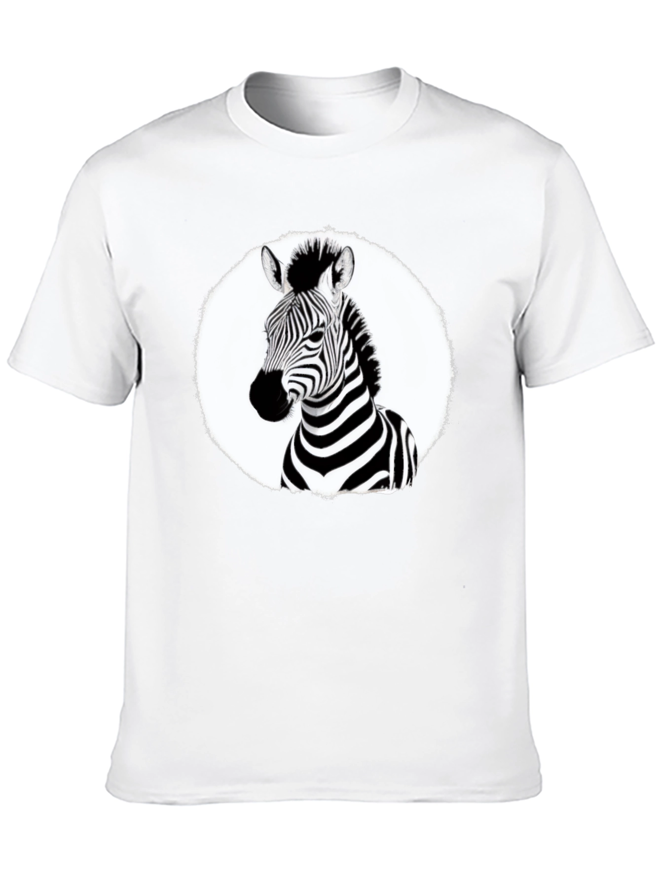 Zebra Graphic Tee - Black Crew Neck T-Shirt