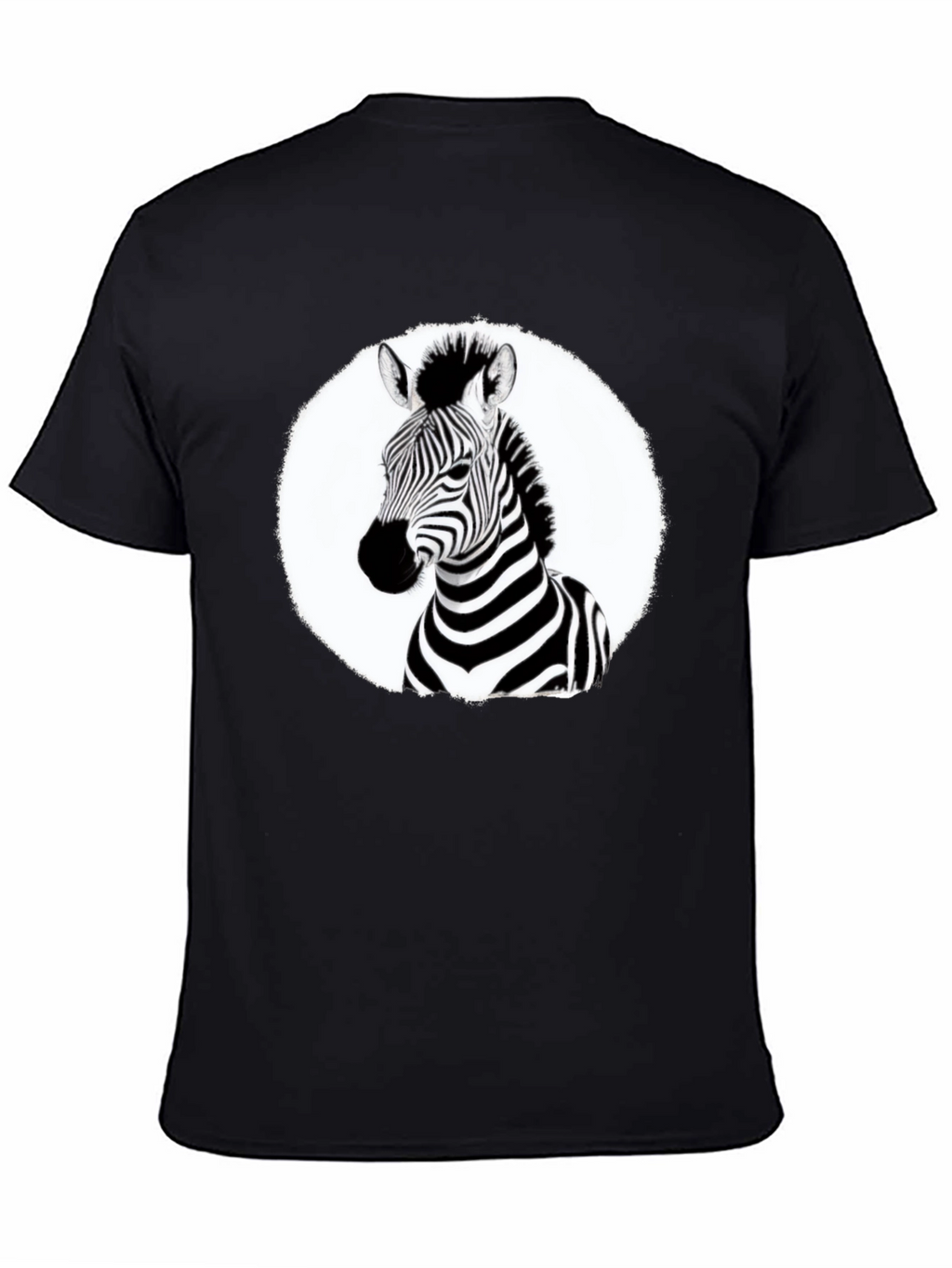 Zebra Graphic Tee - Black Crew Neck T-Shirt
