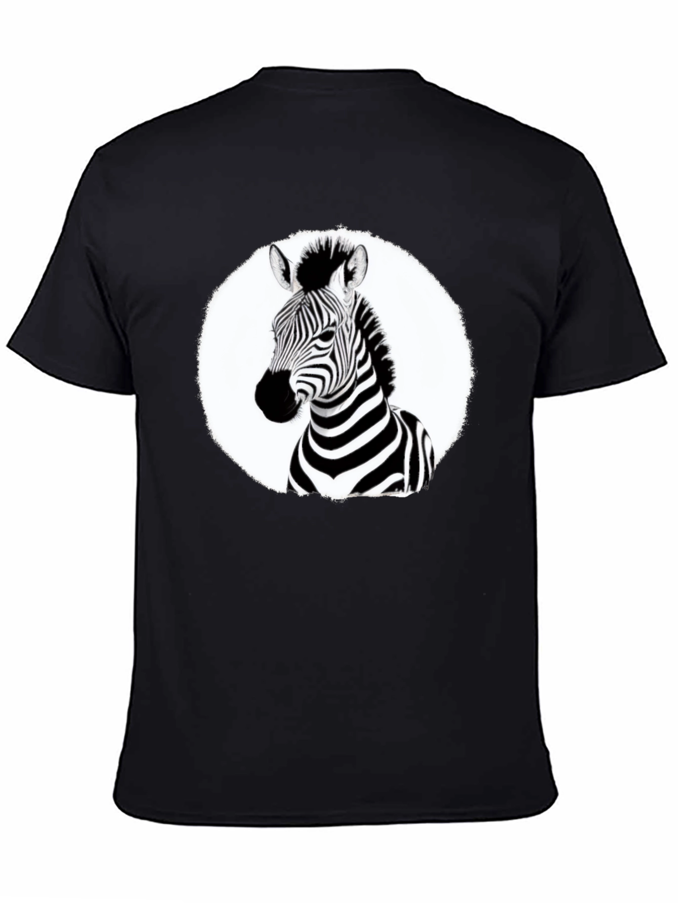 Zebra Graphic Tee - Black Crew Neck T-Shirt