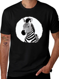 Zebra Graphic Tee - Black Crew Neck T-Shirt