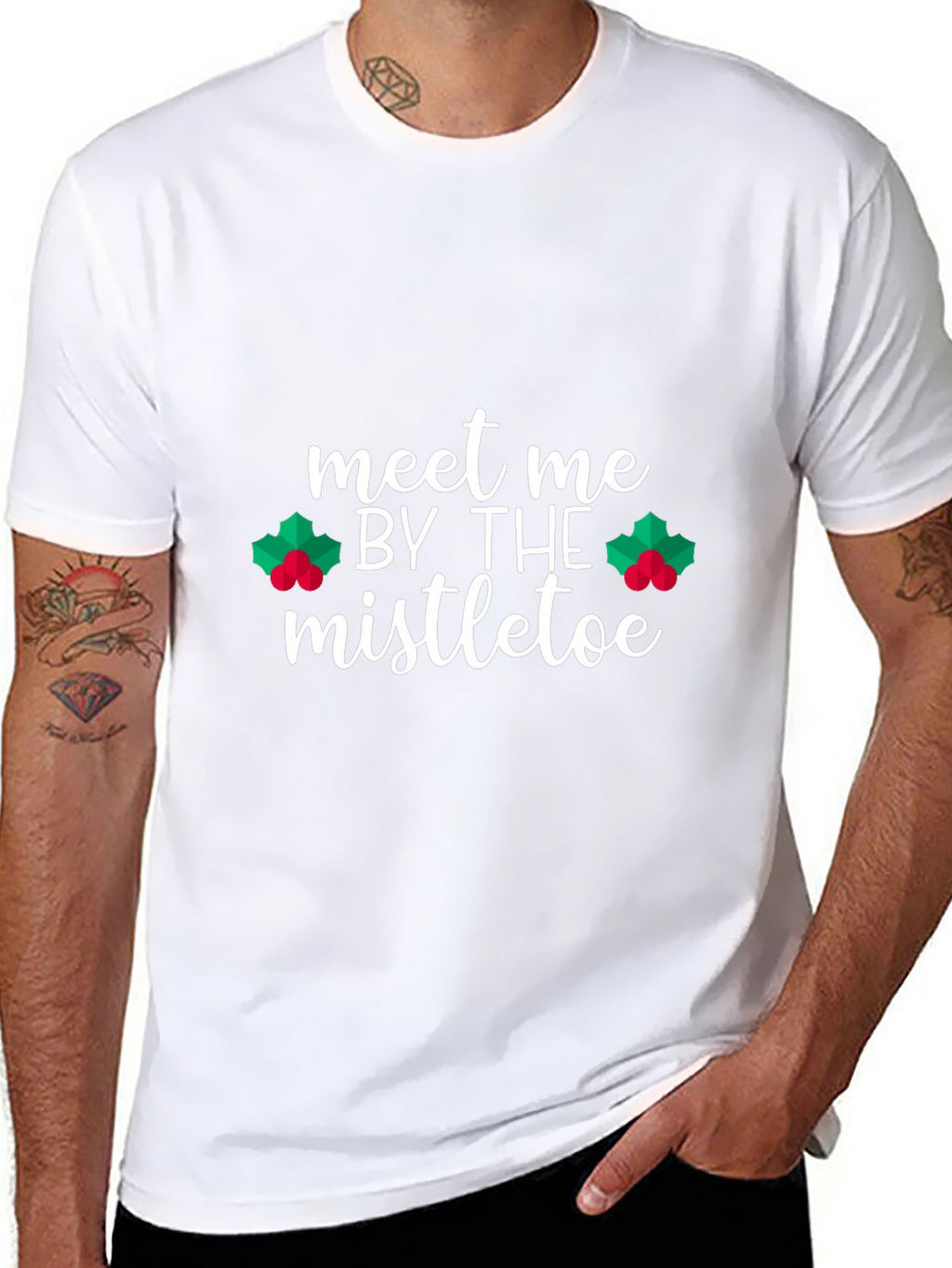 Meet Me By The Mistletoe Black T-Shirt