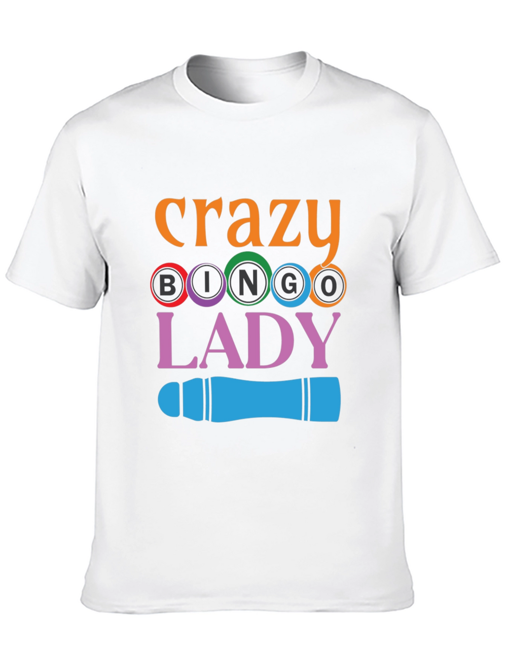 Crazy Bingo Lady Graphic T-Shirt